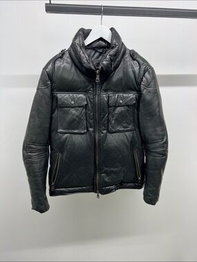 Mackage Black Down Filled Leather Jacket